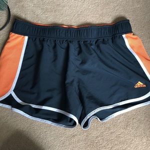 NWOT Adidas blue orange gym shorts, size medium